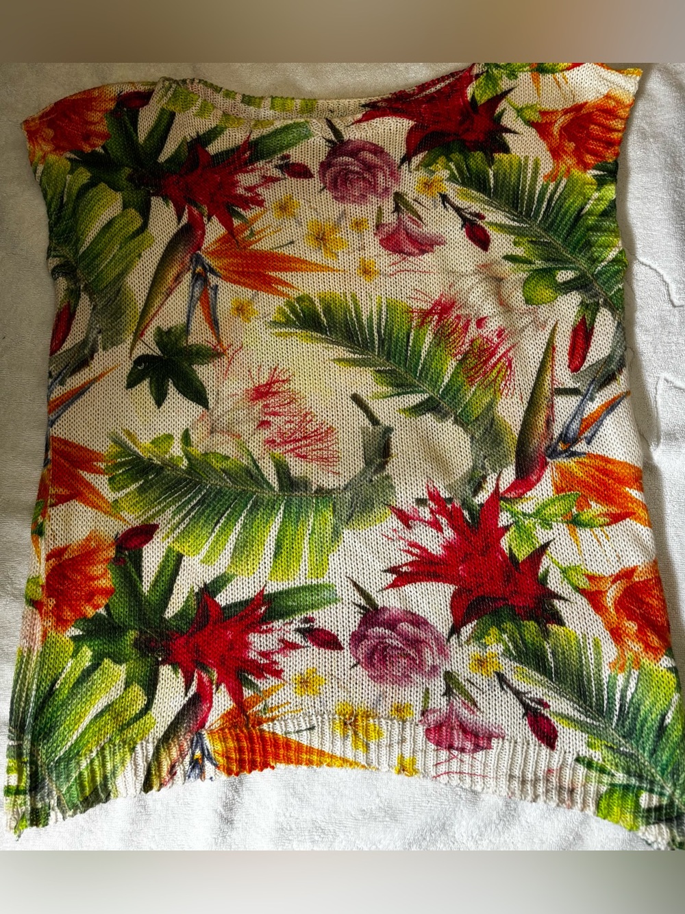 Luisa Ricci made in Italy Tropical Floral Knit Top size S